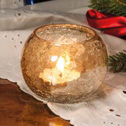 Weihnachtsdeko Glas-Teelichthalter „Craquelée”
