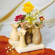Keramikvasen Tischdekoration, Blütenstecker Ensemble