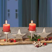 Holztablett „Sterne”, Kerzenhalter zur Tischdekoration