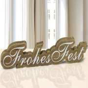 Holzschild „Frohes Fest”, Dekoschild aus hölzernen Buchstaben
