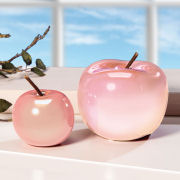 Deko-Äpfel aus rosé Keramik, Deko-Obst zur Tischdekoration