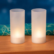 LED-Windlicht 2er-Set, batteriebetriebene Teelicht-Kerzen