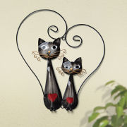 Wandrelief „Katzenpaar”, Wanddeko aus Metall