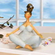 Yoga-Dame zur Innendekoration, Dekofigur aus Kunststein