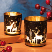 Teelichthalter „Hirsche”, Weihnachtsbeleuchtung, 2er-Set