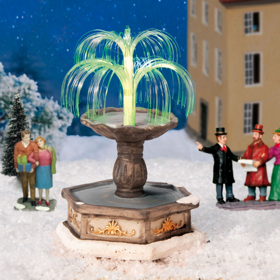 Lichthäuser Miniaturdorf Weihnachtsdeko „Stadtbrunnen”