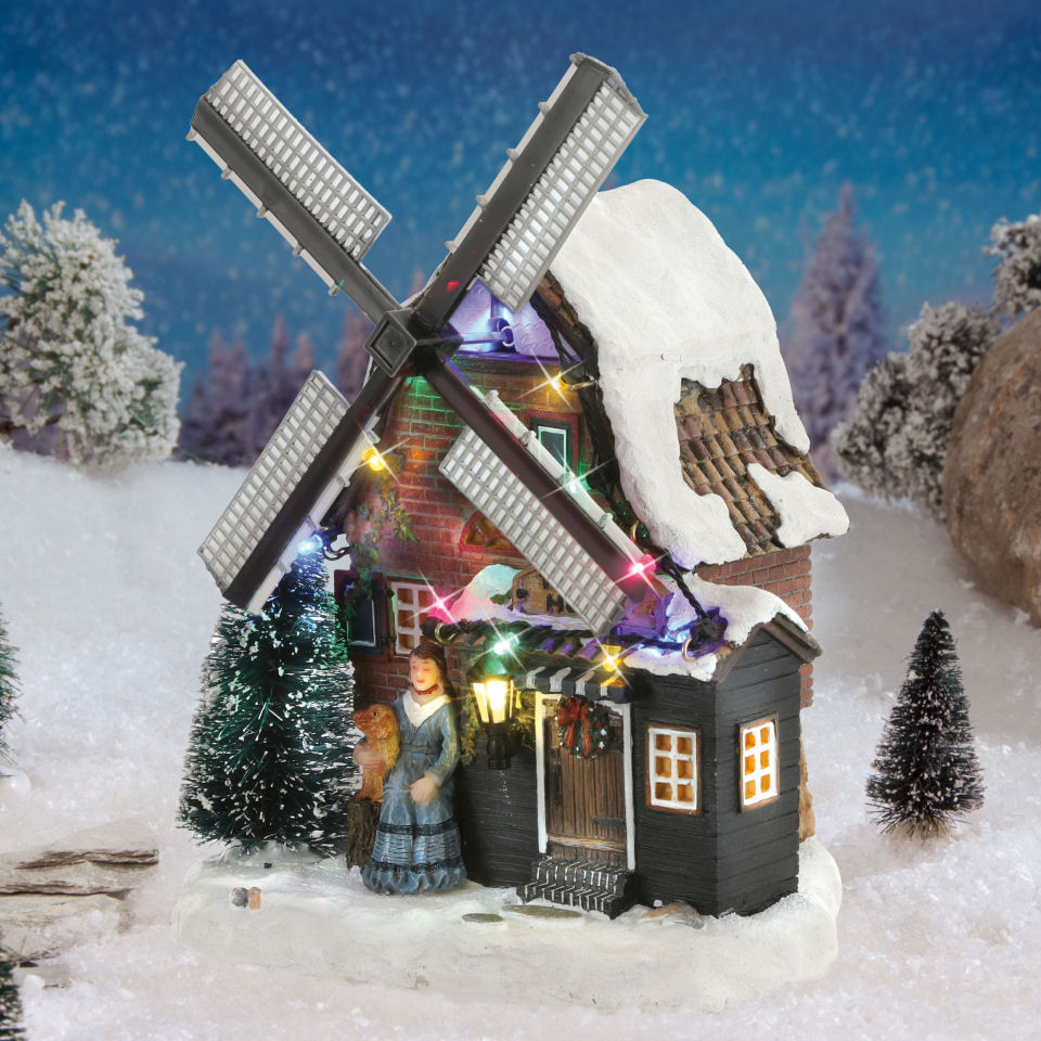 Lichthäuser Weihnachtsdeko „Mühle mit Müllerin”