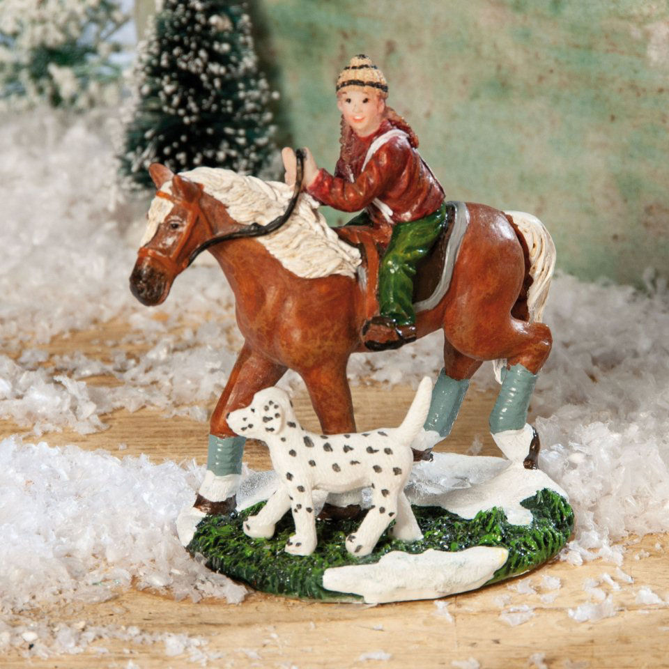 Lichthäuser Miniaturfiguren „Pony mit Reiter und Hund”
