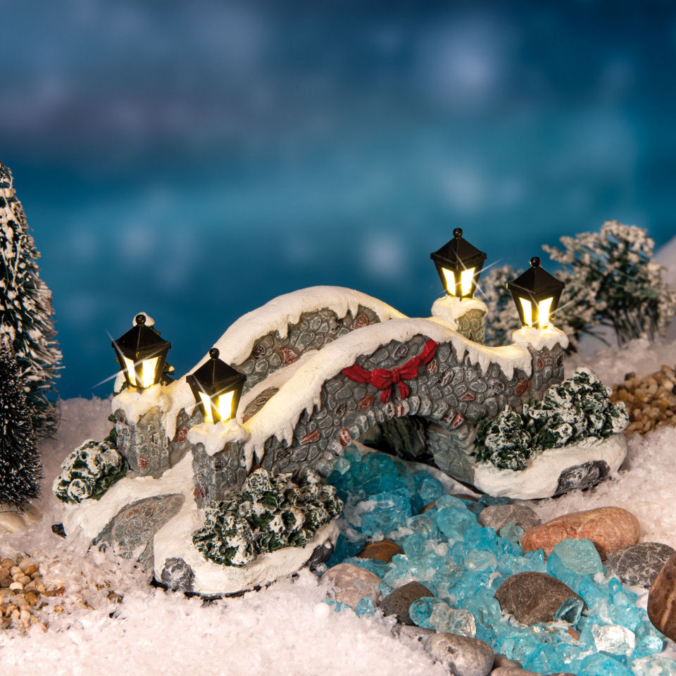Lichthäuser Weihnachtsdeko „Dorfbrücke mit Laternen”