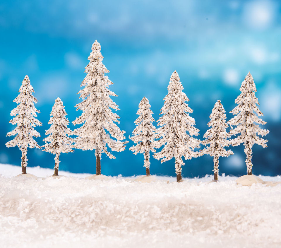 Lichthäuser Miniatur Landschaftsdeko Schnee-Fichten