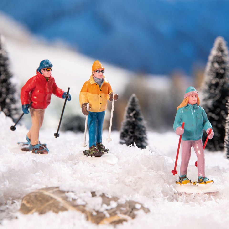 Lichthäuser Miniaturfiguren „Schneeschuh-Wanderer”