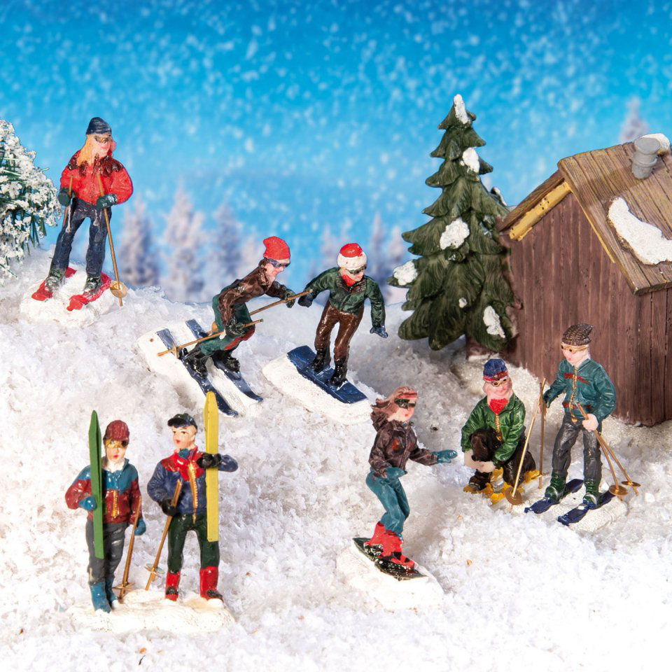 Lichthäuser Miniaturfiguren „Ski- & Snowboard-Gruppe”