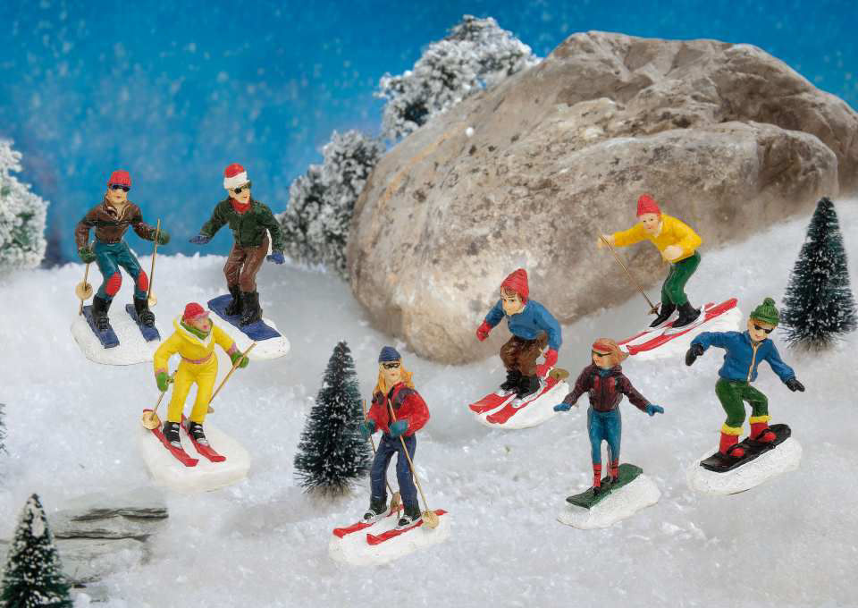 Lichthäuser Miniaturfiguren „Skifahrer Schulgruppe”