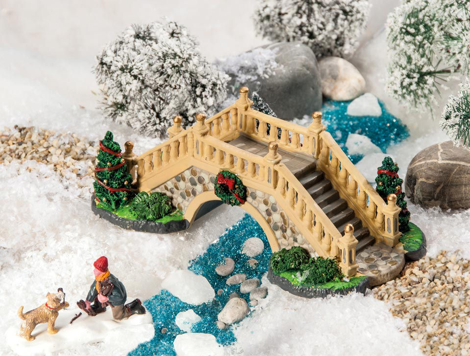 Lichthäuser Miniatur Weihnachtsdeko „Säulenbrücke im Park”