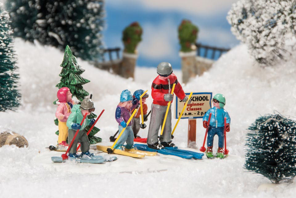 Lichthäuser Miniaturfiguren „Skischule mit Kindern”