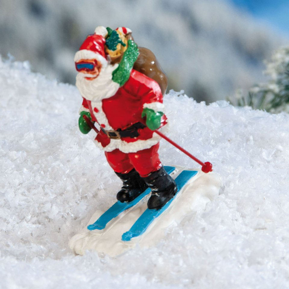 Lichthäuser Miniaturfigur „Weihnachtsmann mit Ski”