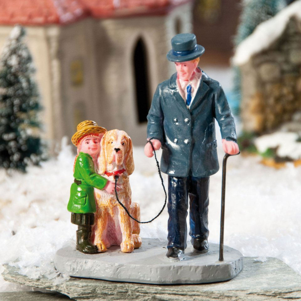 Lichthäuser Miniaturfiguren „Spaziergang mit Hund”