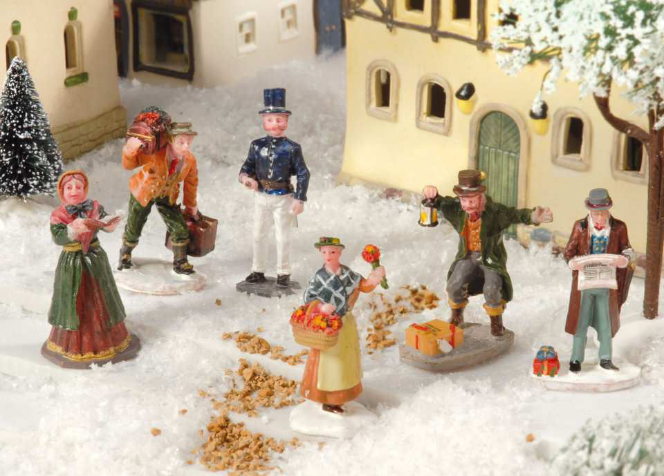 Lichthäuser Miniaturfiguren „Marktplatzbesucher”