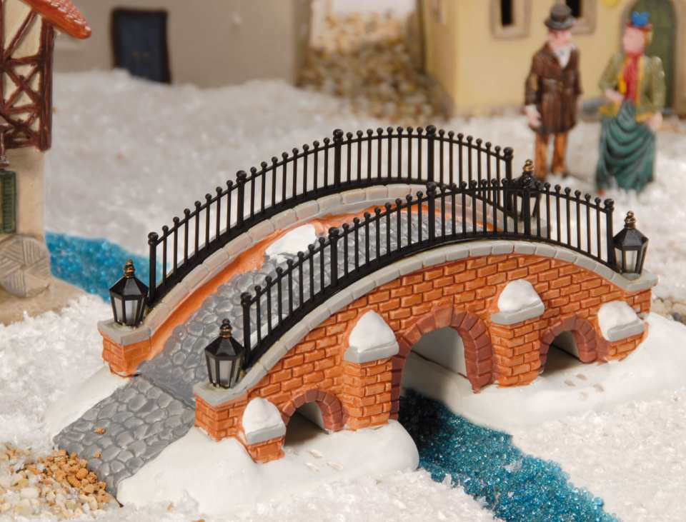 Lichthäuser Miniatur Weihnachtsdeko „Backstein-Brücke”