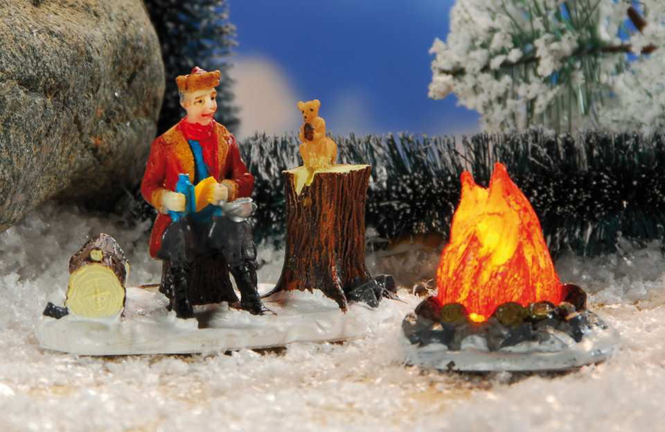 Lichthäuser Miniatur Weihnachtsdeko „Lagerfeuer”