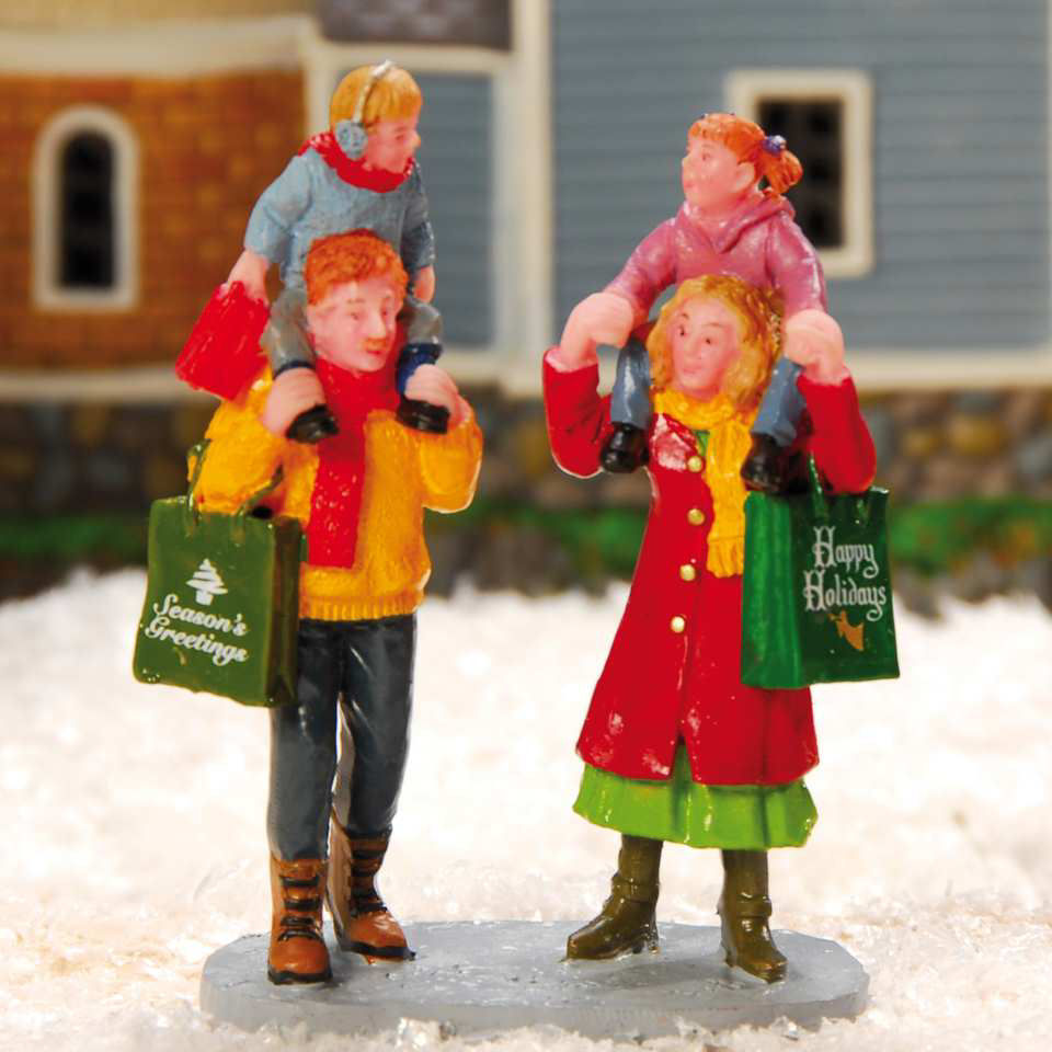 Lichthäuser Miniaturfiguren „Weihnachtseinkauf”