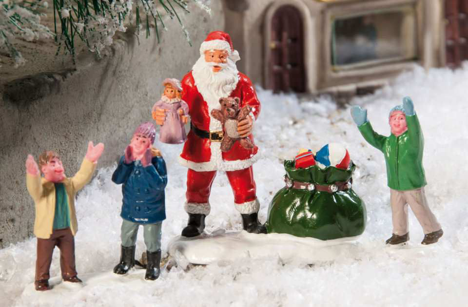 Lichthäuser Miniaturfiguren „Weihnachtsmann mit Geschenken”