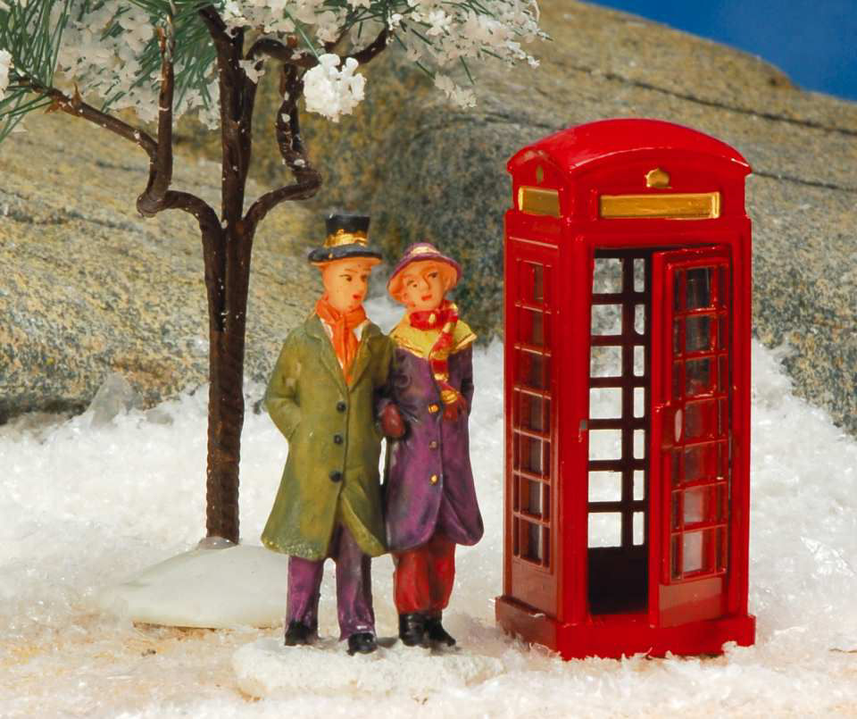 Lichthäuser Miniatur Weihnachtsdeko „Englische Telefonzelle”