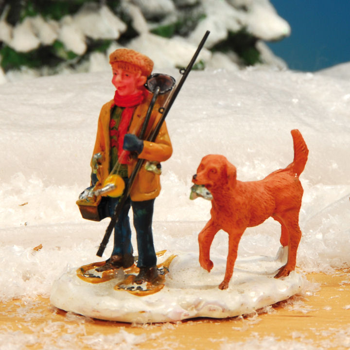 Lichthäuser Miniatur Figur Angler mit Hund