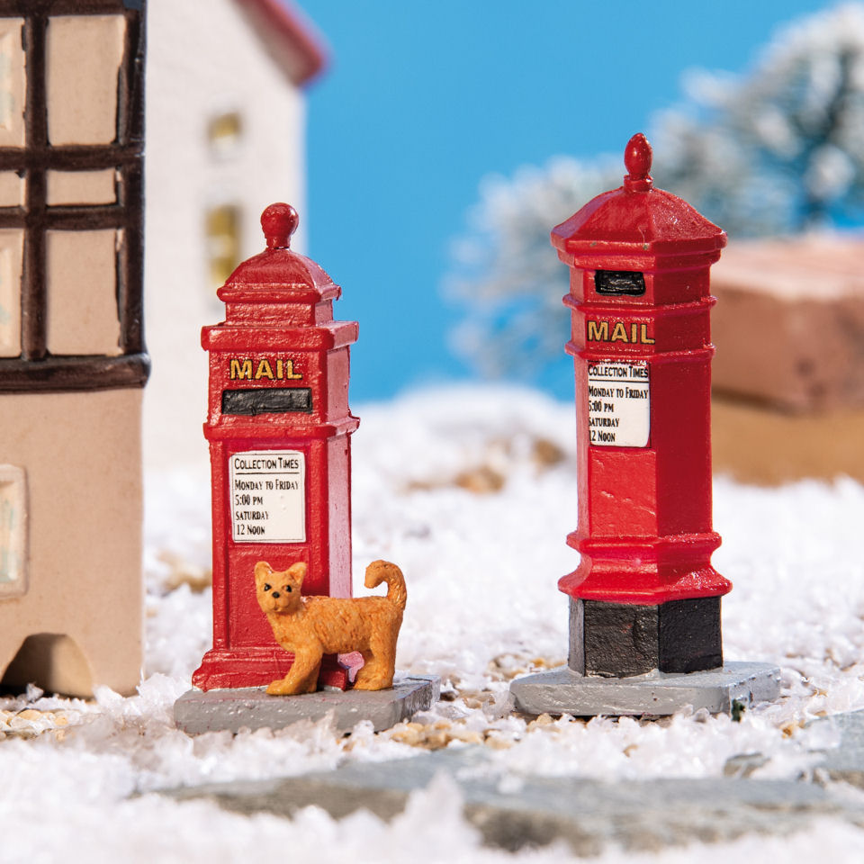 Lichthäuser Miniatur Weihnachtsdeko „Briefkästen mit Katze”