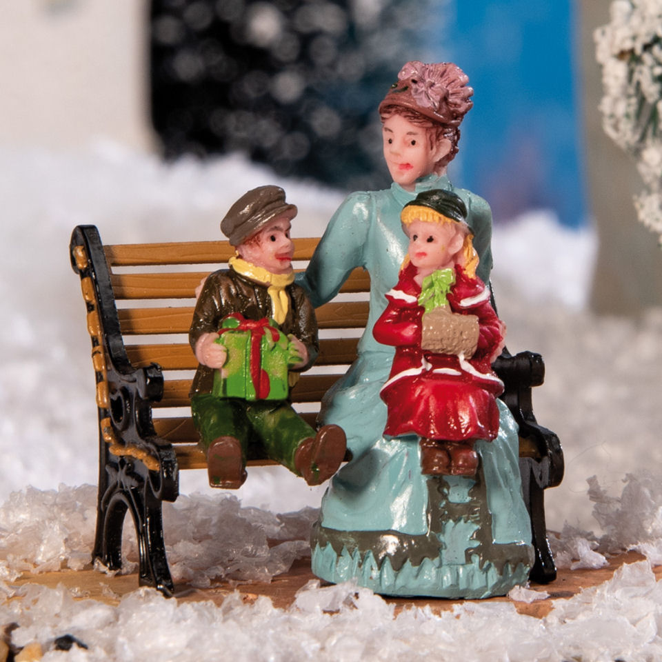 Lichthäuser Miniaturfiguren „Familie auf Parkbank”