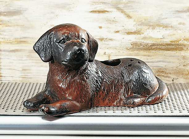 Wasserverdunster Luftbefeuchter, Kaminofen Hund in braun