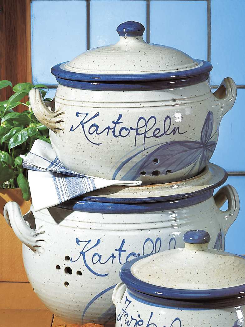 Handbemalter Kartoffeltopf „Nordia”, aus Steinzeug