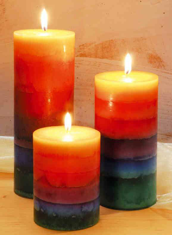 Regenbogenkerzen aus hochwertigem Kerzenwachs