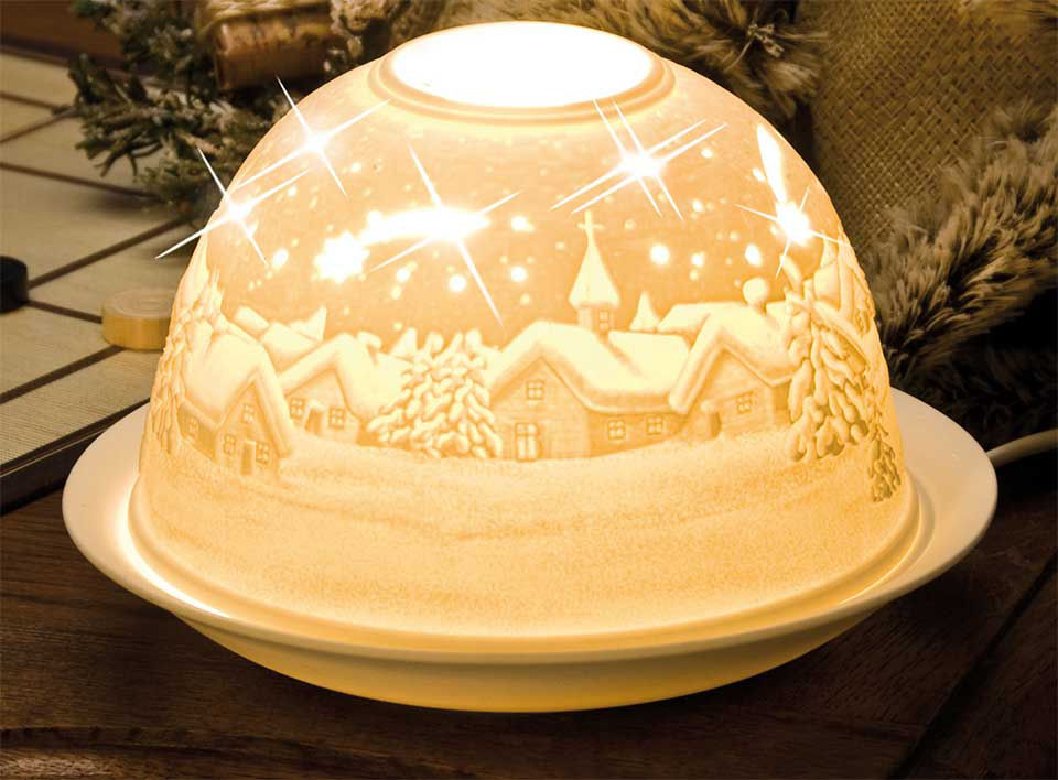 Dome Light Maxi Porzellan-Windlicht „Winterlandschaft”
