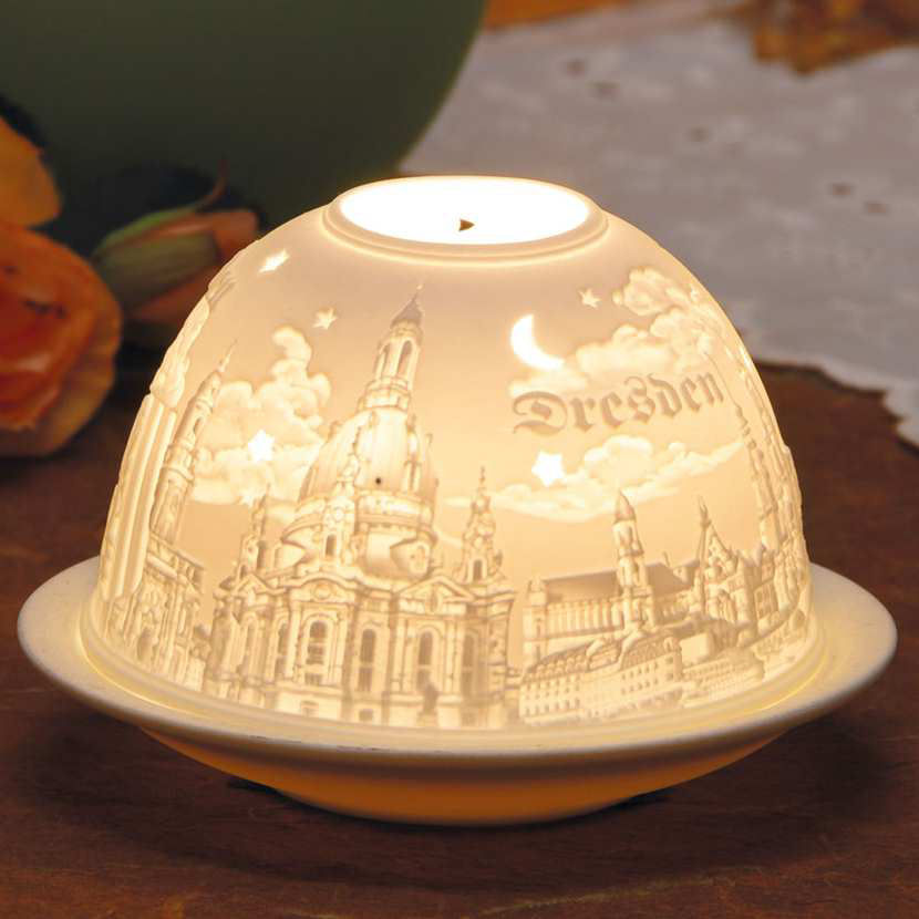 Dome Light Porzellanlicht mit Städtemotiv „Dresden”
