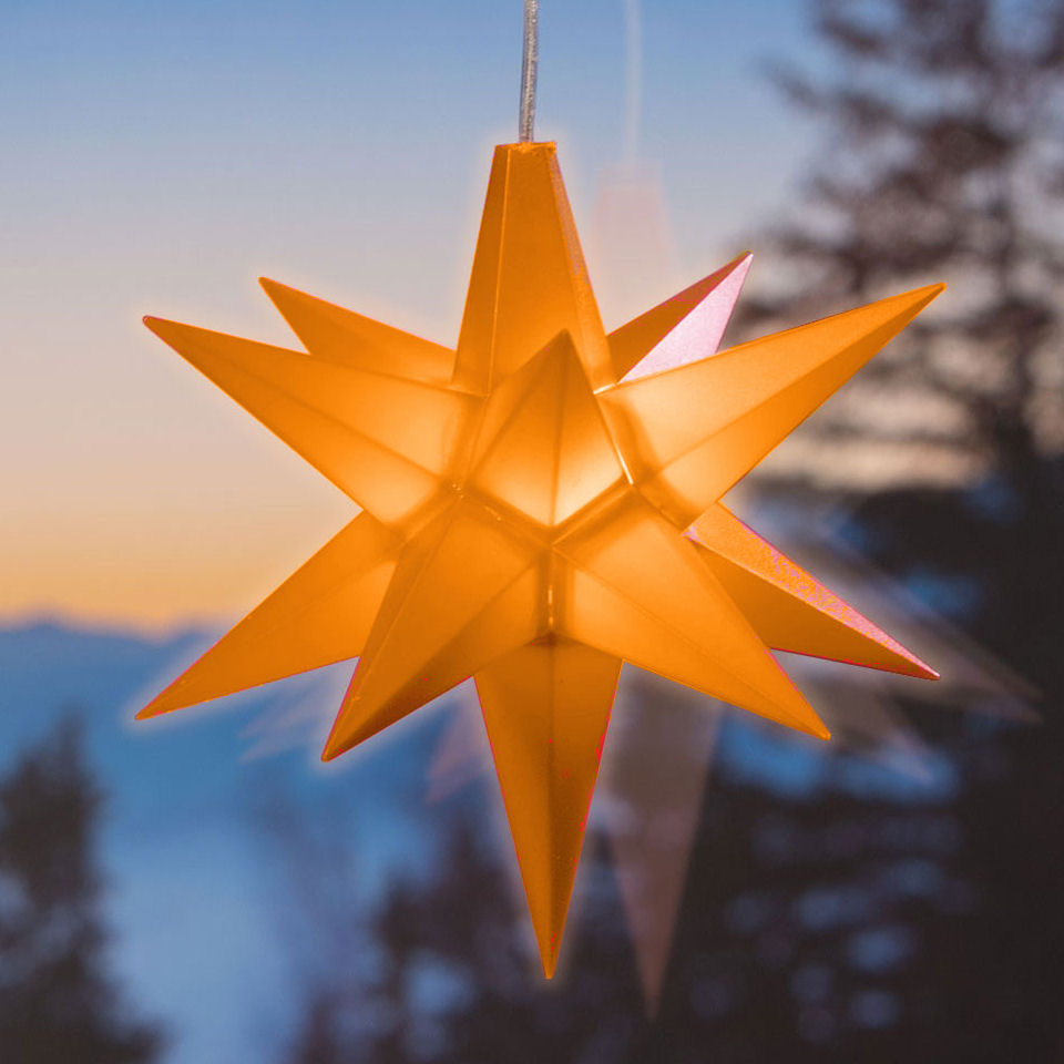 Advents-Stern Weihnachtsdeko, Fensterhänger bernsteinfarben
