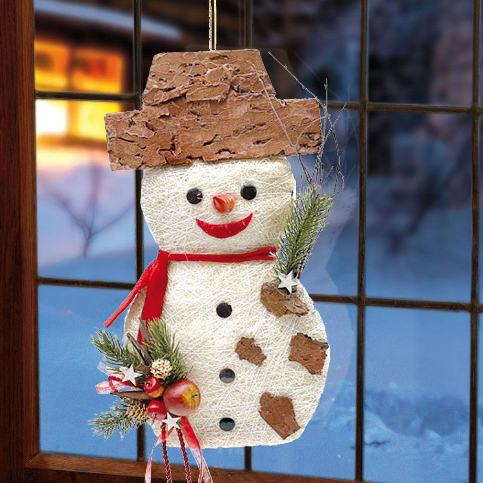 Türhänger „Schneemann”, Weihnachtsdeko aus Naturmaterialien