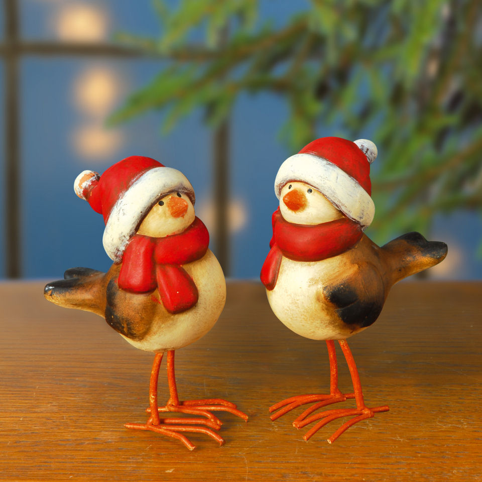 Weihnachtsfiguren „Wintervögel”, Weihnachtsdeko aus Keramik