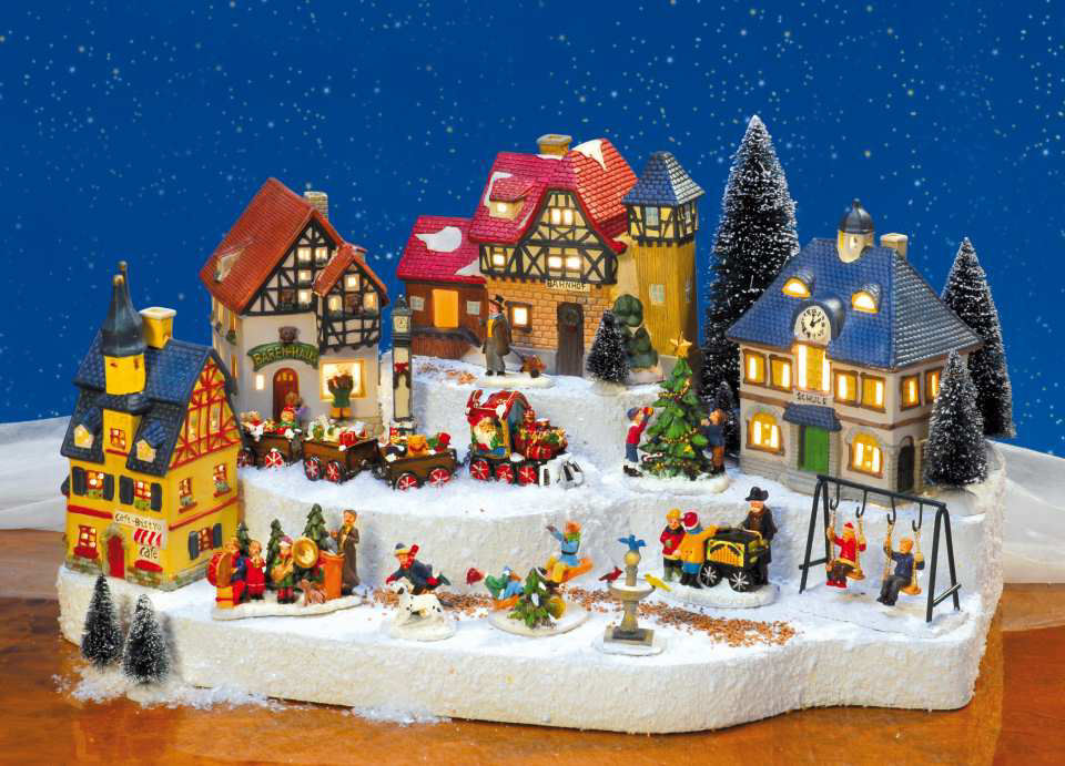 Lichthäuser Weihnachtsdeko Set „Kleine Stadt”