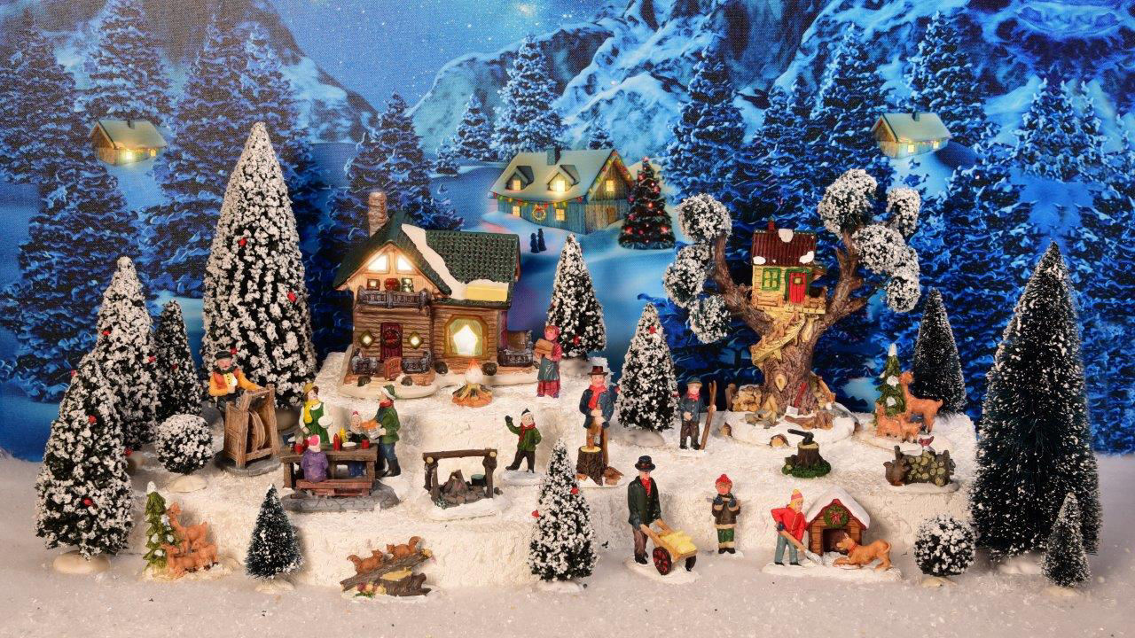 Lichthäuser Weihnachtsdeko Set „Winterwald”