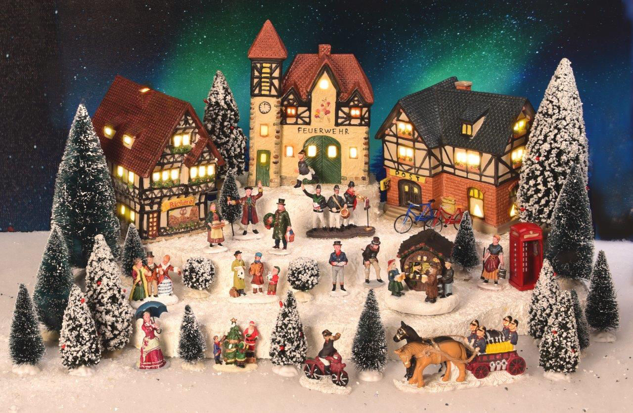 Lichthäuser Weihnachtsdeko Set „An der Feuerwehr”