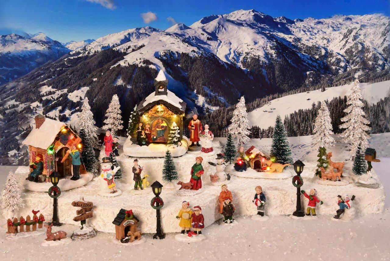 Lichthäuser Weihnachtsdeko Set „Auf dem Berg”