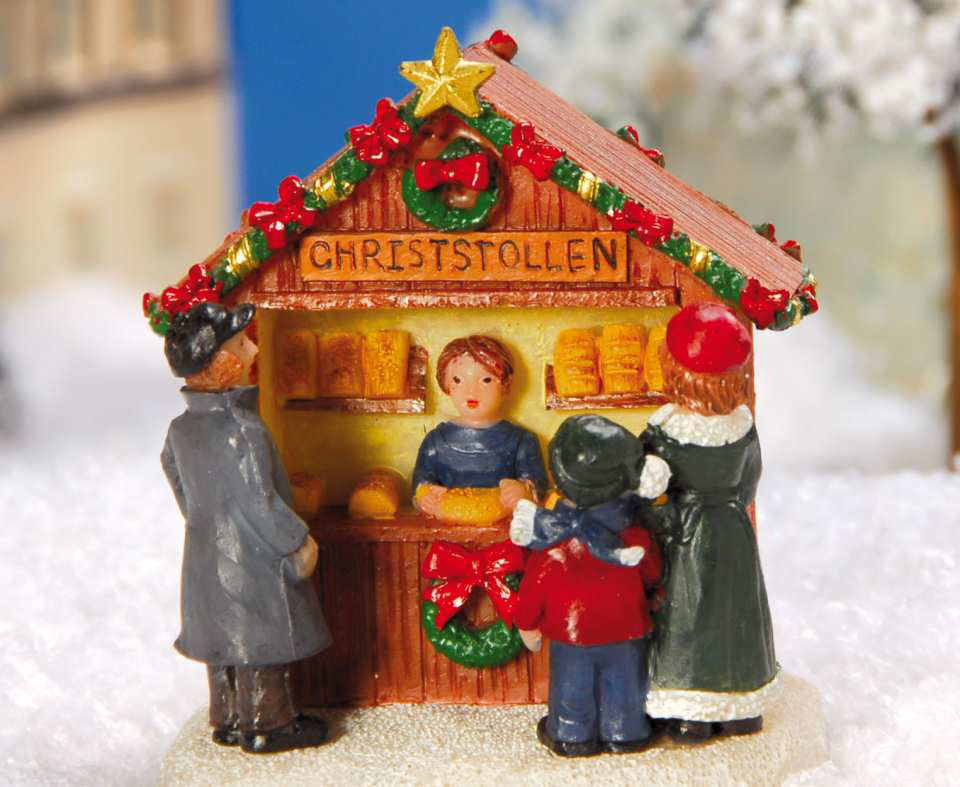 Lichthäuser Weihnachtsdeko Marktstand „Christstollen”