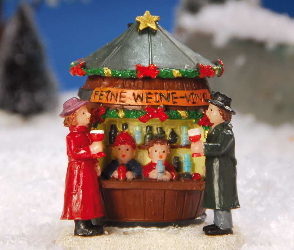 Lichthäuser Weihnachtsdeko Marktstand „Weinfaß”