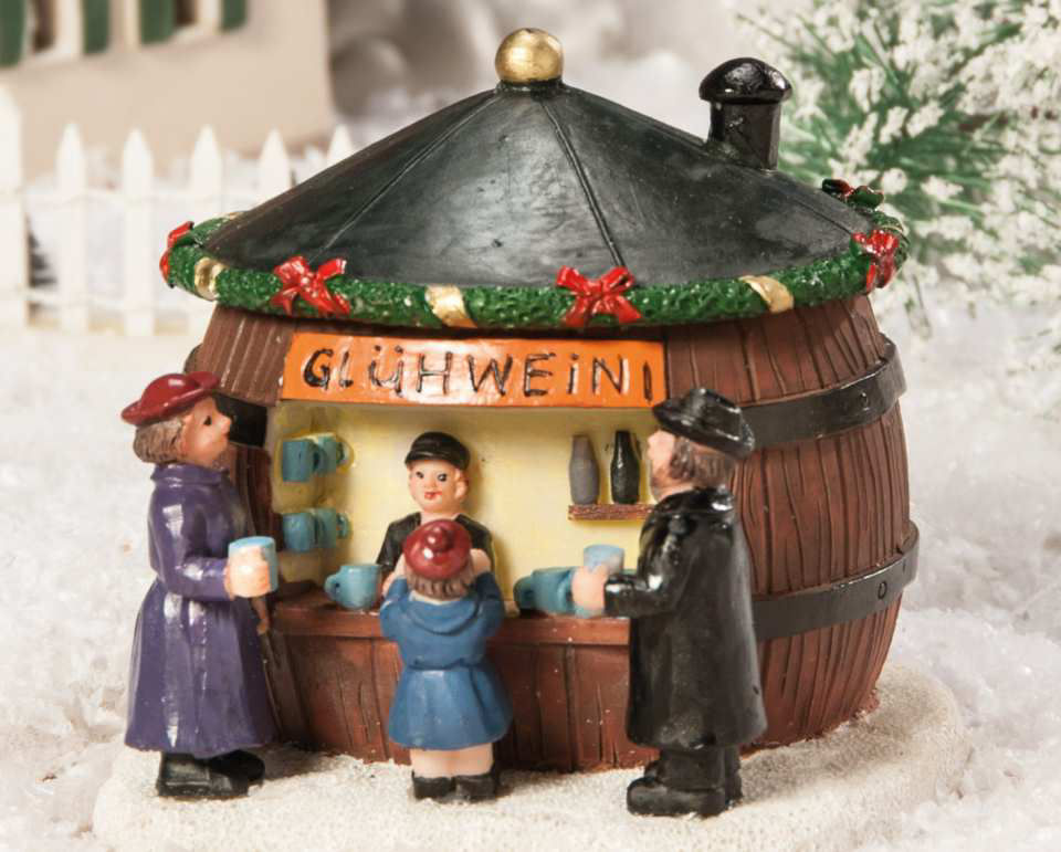 Lichthäuser Weihnachtsdeko Marktstand „Glühwein-Faß”