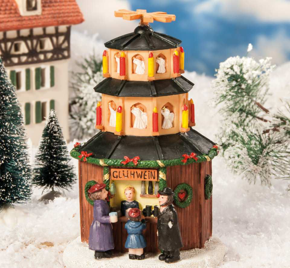 Lichthäuser Weihnachtsdeko Marktstand „Glühwein-Pyramide”