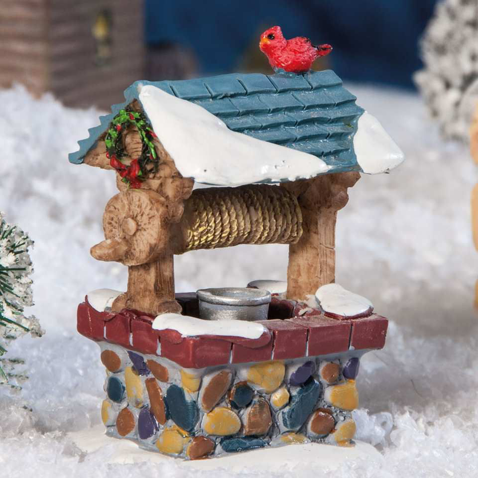 Lichthäuser Miniatur Weihnachtsdeko „Brunnen mit Vogel”