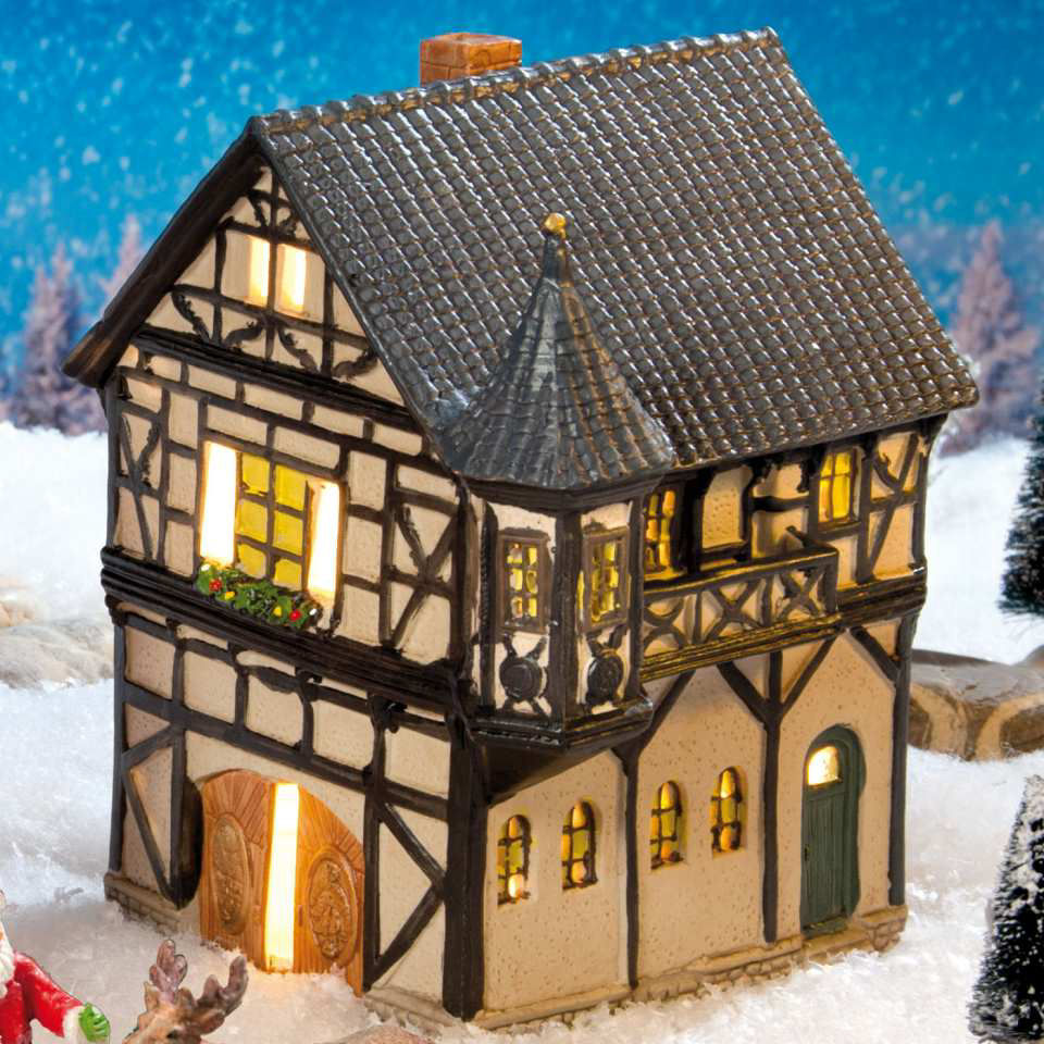 Keramik Lichthaus Weihnachtsdeko „Weinhaus Dernau”