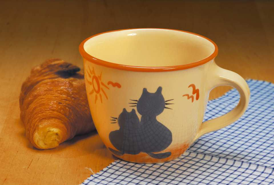 Maxi-Tasse „Katzenpaar” aus spülmaschinenfester Keramik