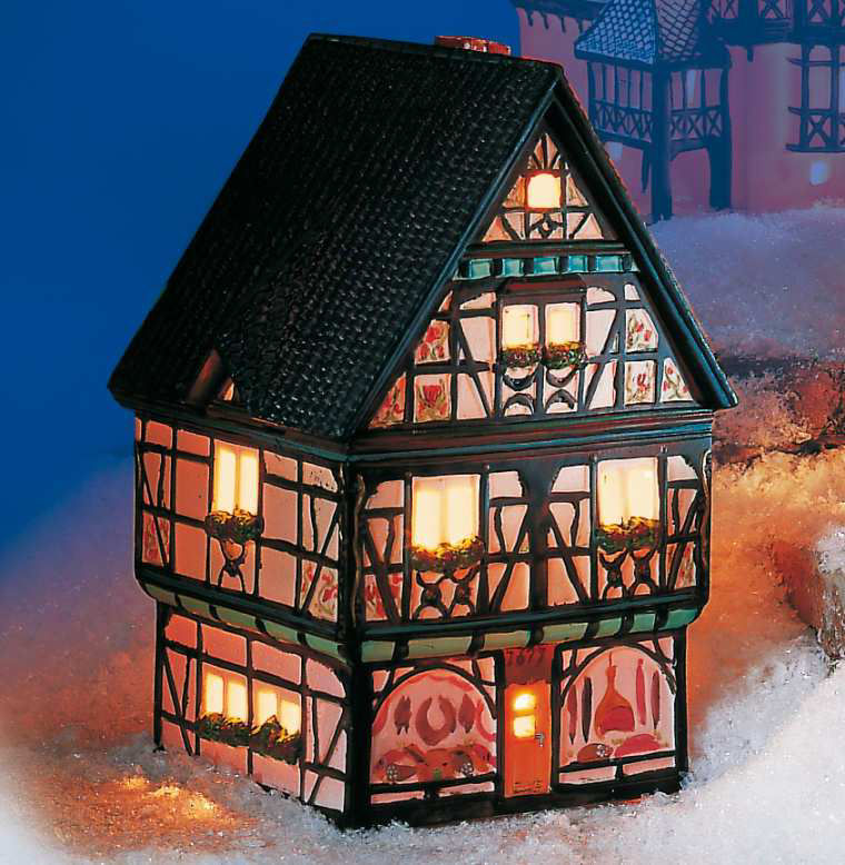 Keramik Lichthaus Weihnachtsdeko „Metzgerei”